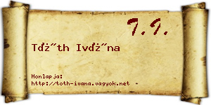 Tóth Ivána névjegykártya